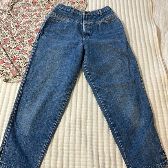 Bon Jour Vintage 'Baggy' Jeans Size 13 (~ size 6 present day) Waist 28" Hips 40" - Picture 2 of 6